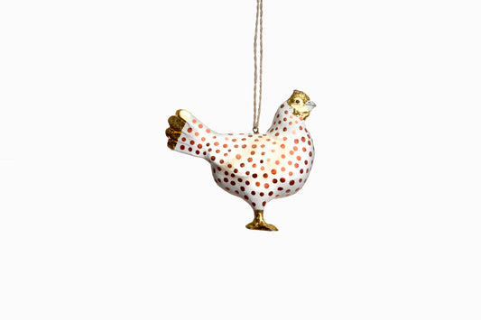 SUBTLE AND SOPHISTICATED HENS WHITE WITH GOLD SPOTS