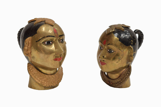 Vintage Indian brass heads