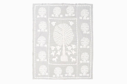 Cut out work cotton bedspread "Tree of life" BS4