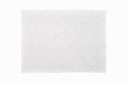 Cut out work cotton bedspread with a geometric design BS6