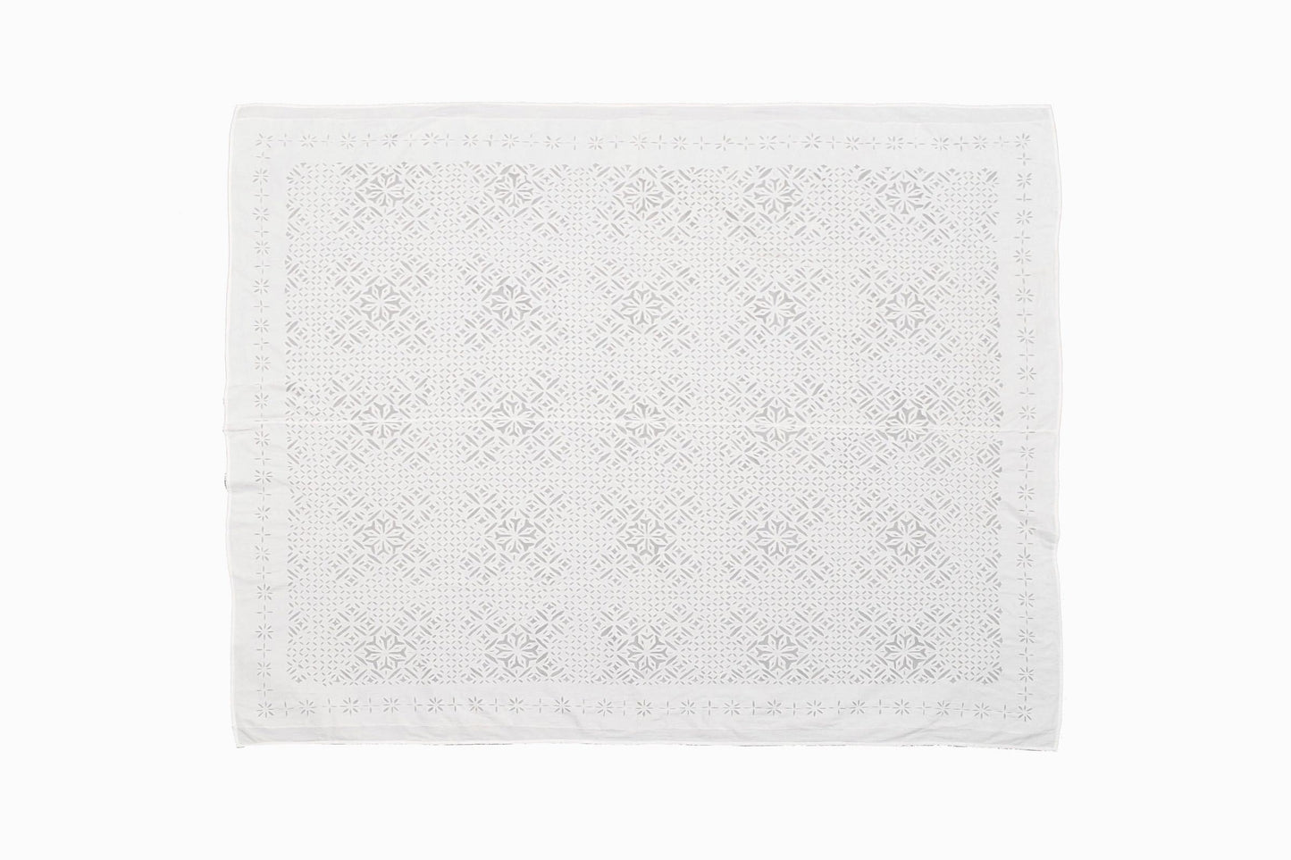 Couvre-lit en coton découpé motif fleurs géométriques BS5