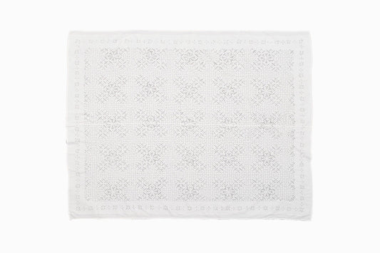 Cut out work cotton bedspread geometric flower design BS5