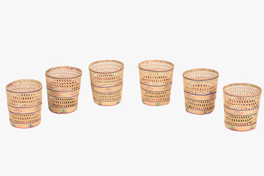 Set of woven glass holders