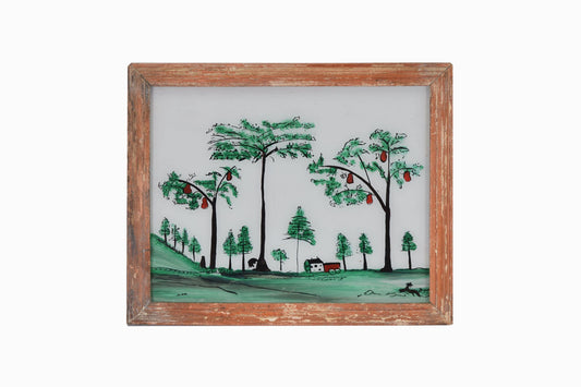 Indian glass painting of a country scene (medium)