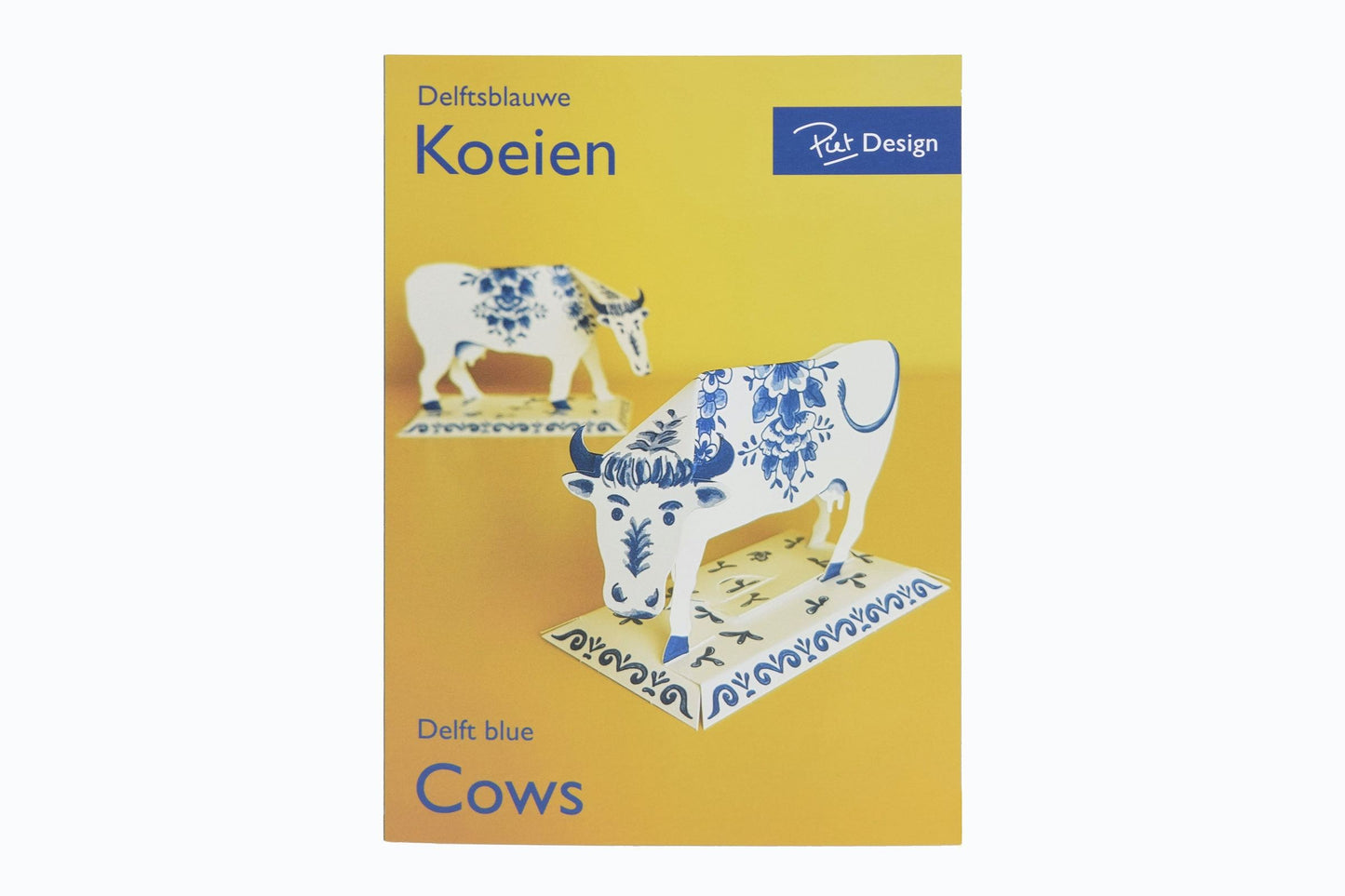 Vaches en papier bleu de Delft