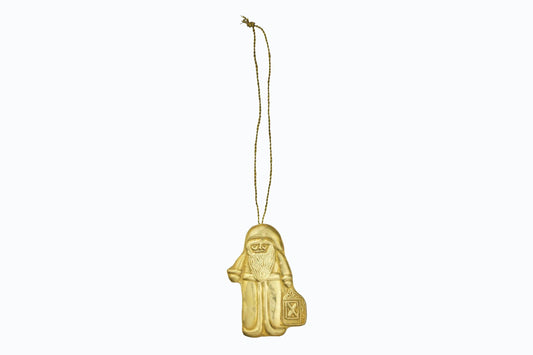 GOLD METAL SANTA DECORATION