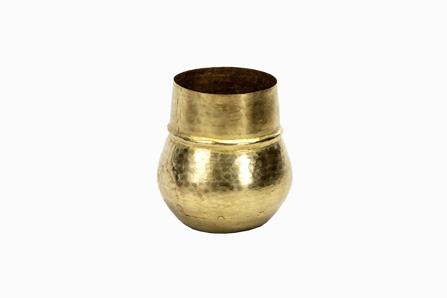 Hand beaten brass pot from Nepal.