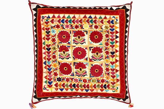 Embroidered Gujurati throw cushion Ref 3