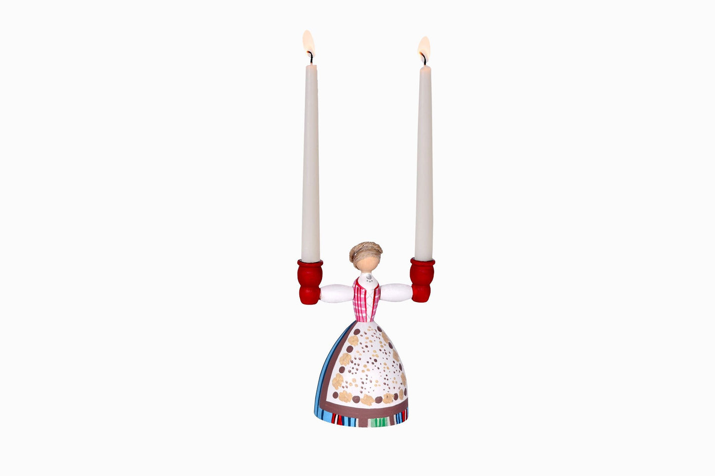 SWEDISH FOLKLORE DOLL CANDLE HOLDERS REF 50