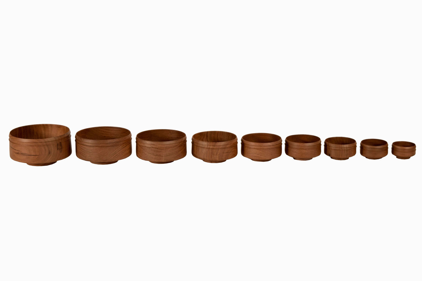 Cuencos de madera de monje jainista (juego de nueve)