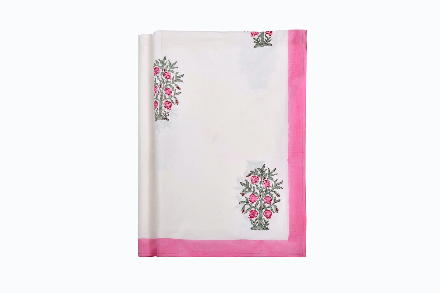 Cotton tablecloth TC5 with block printed pomegranate trees