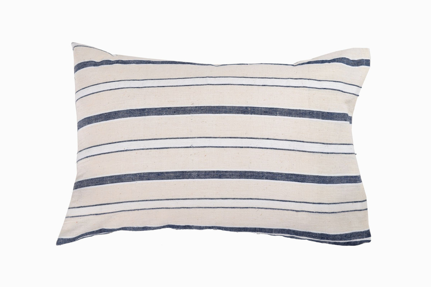 Turkish  linen large rectangular Indigo/cream cushion