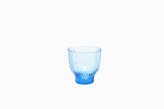 GROOVED GLASS 250ML TUMBLER blue