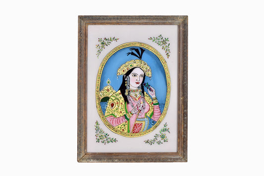 Indian glass painting of a bride to be (large)