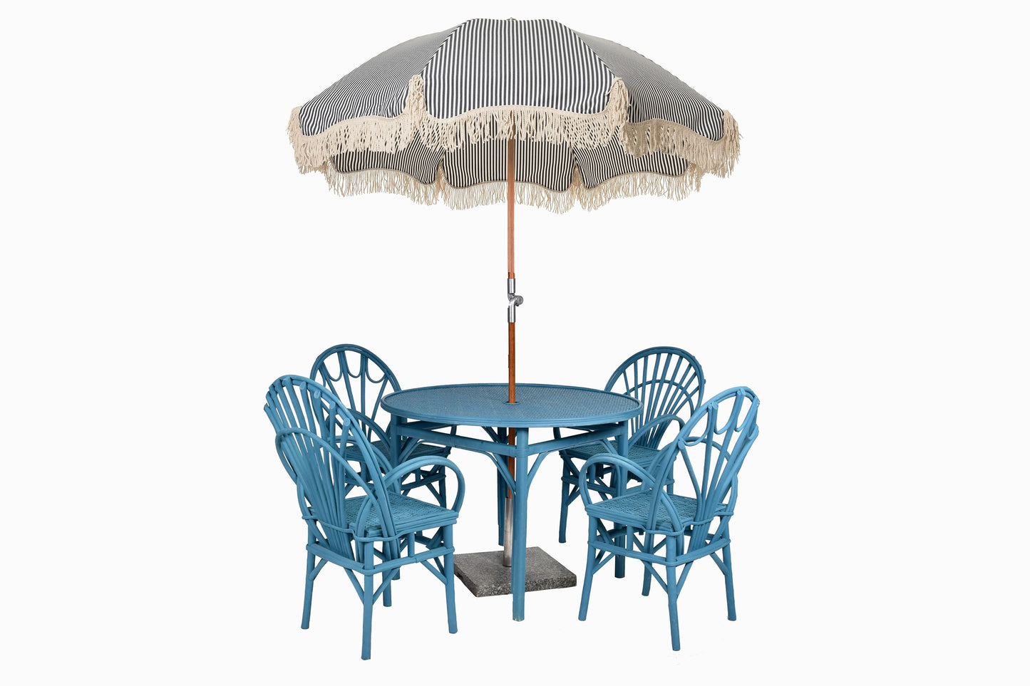 Bentwood and rattan chair Ref B blue