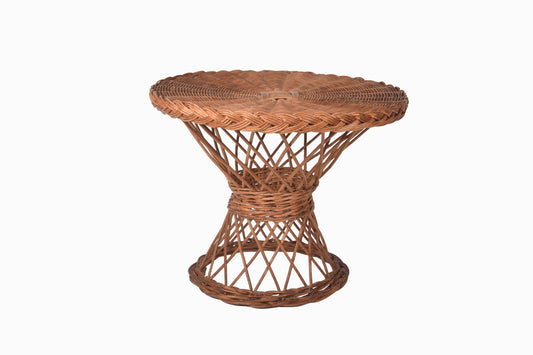 A VINTAGE SIXTIES WICKER TABLE
