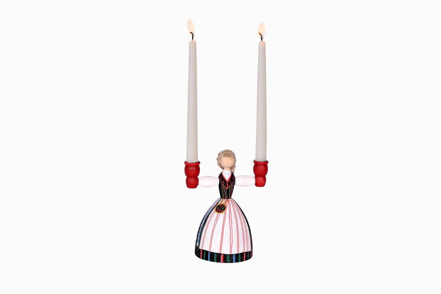 SWEDISH FOLKLORE DOLL CANDLE HOLDERS REF 46