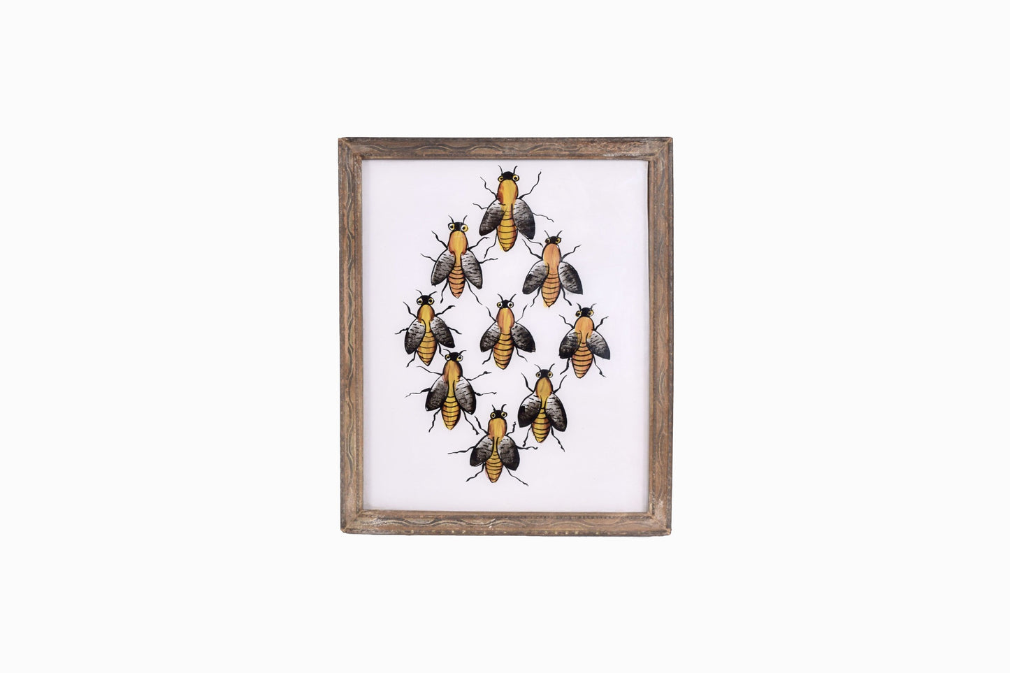 Indian glass painting of bees (medium)
