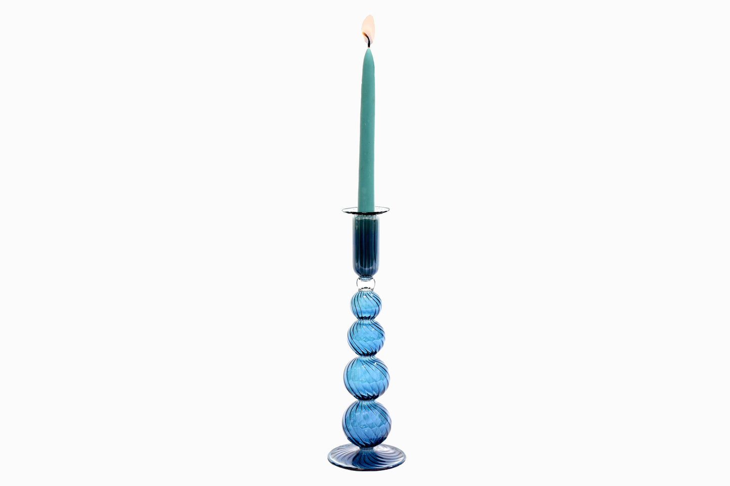 Egyptian glass candlestick blue