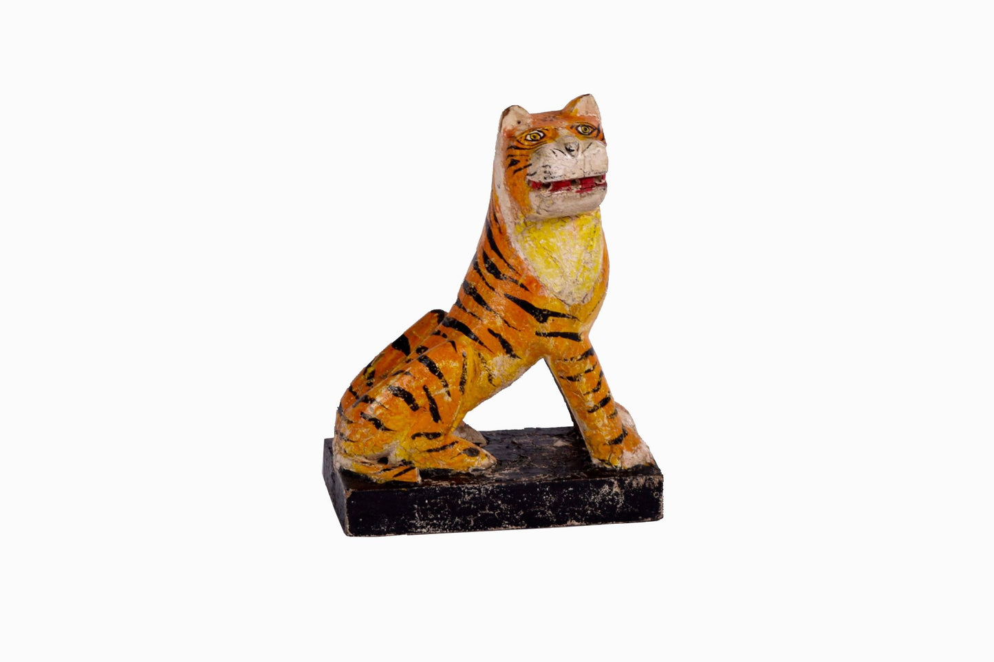 Tigre en bois sculpté et peint à la main