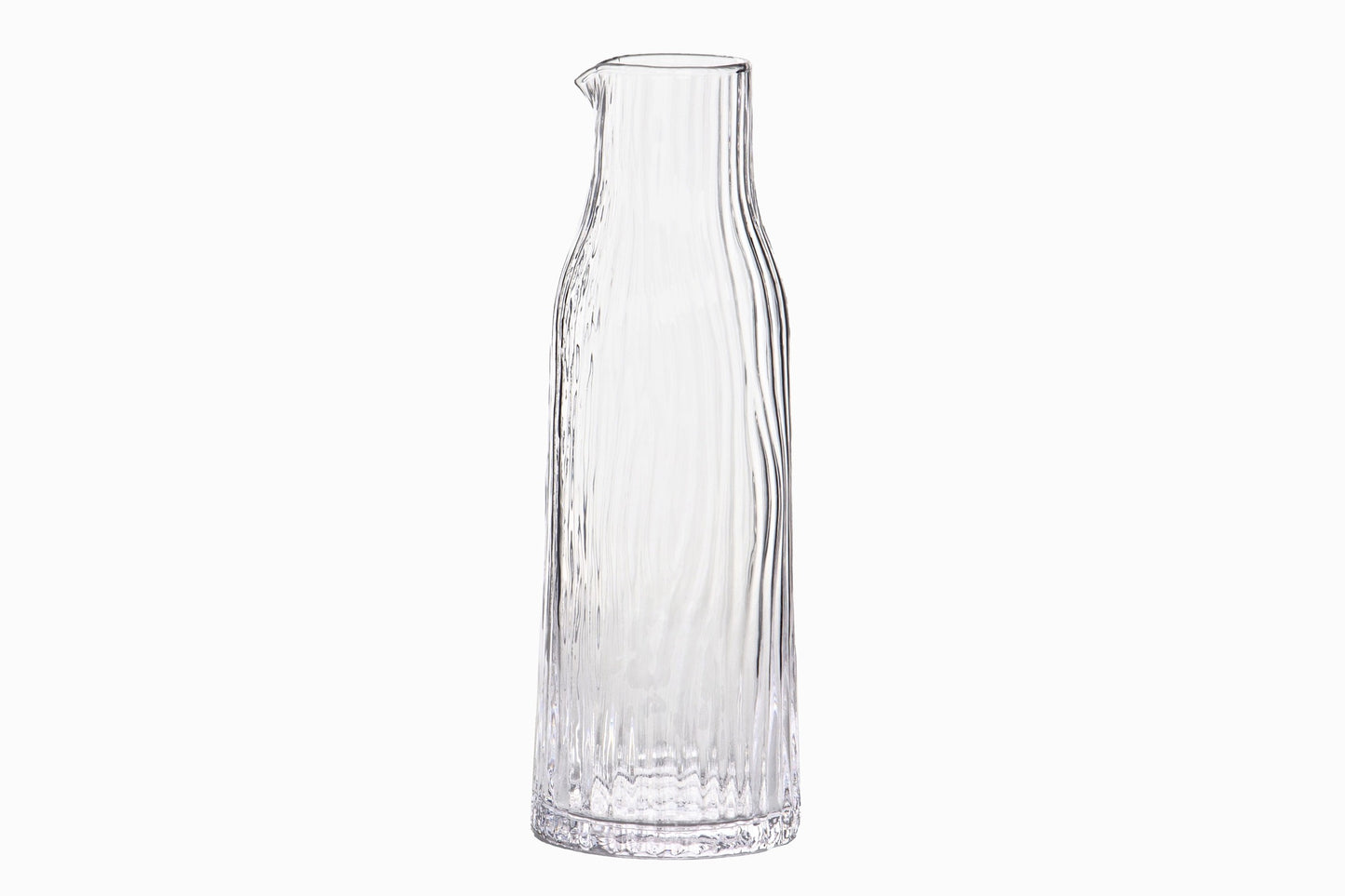 Grooved glass carafe clear