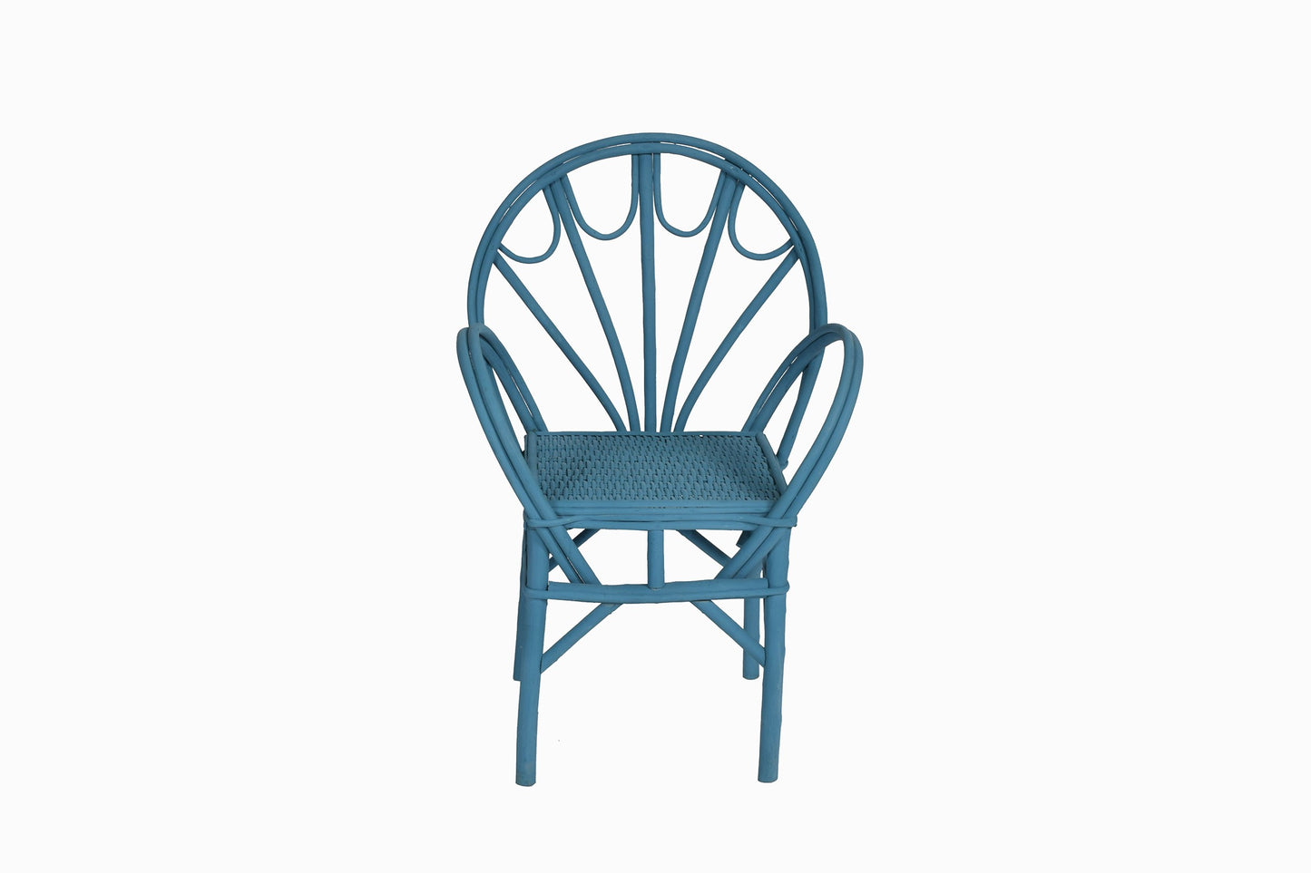 Bentwood and rattan chair Ref A blue