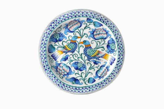 Display plate with birds and flowers
