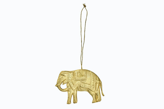 DECORACIÓN ELEFANTE DE METAL DORADO