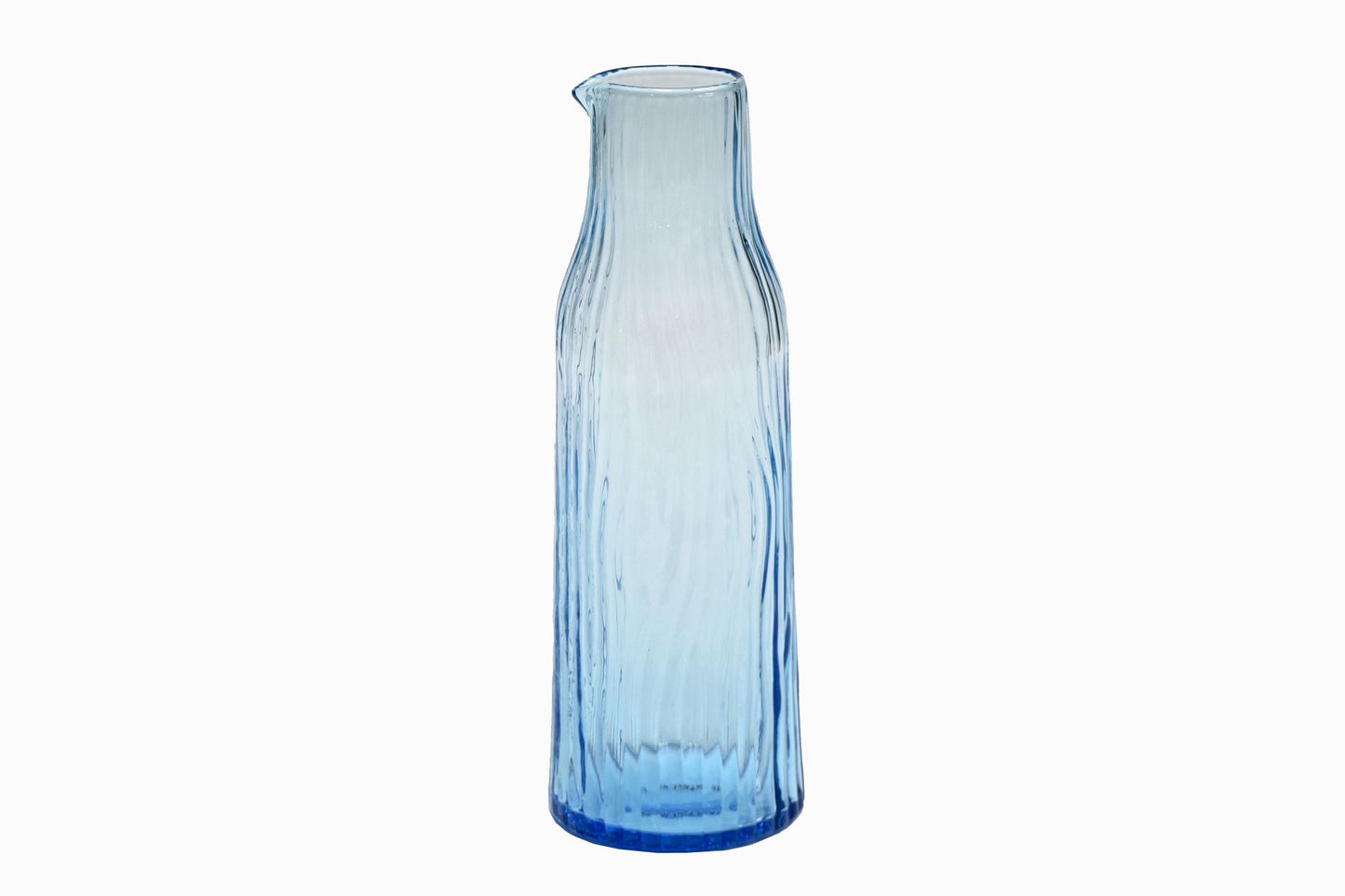 CARAFE EN VERRE RAINURÉ BLEU