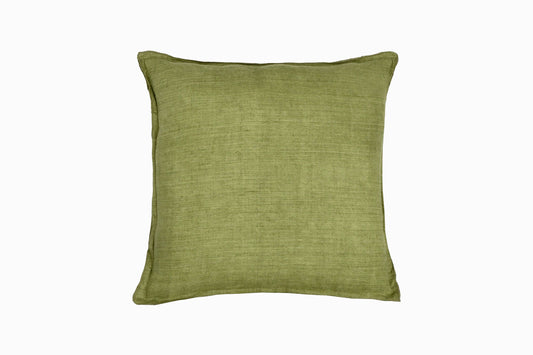 Linen cushion olive