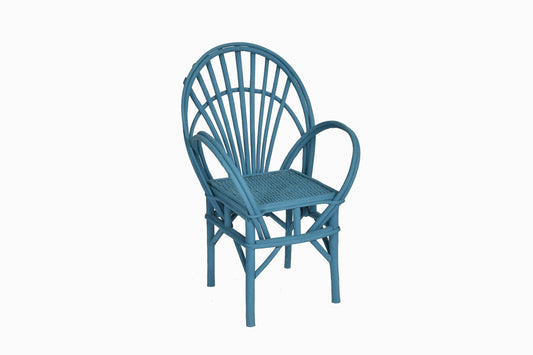 Bentwood and rattan chair Ref B blue
