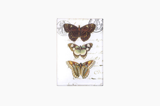 Glass decoupage butterfly dishes