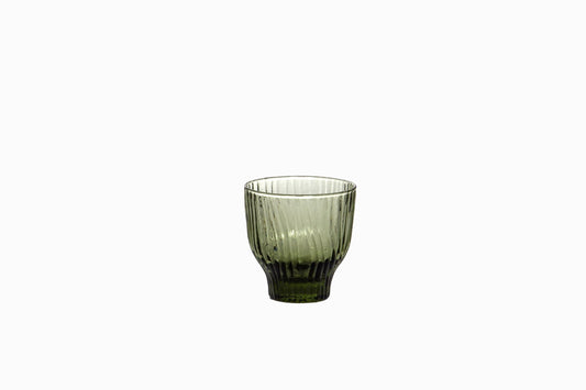 Grooved Glass 250ml Tumbler - Green (Set of 6)