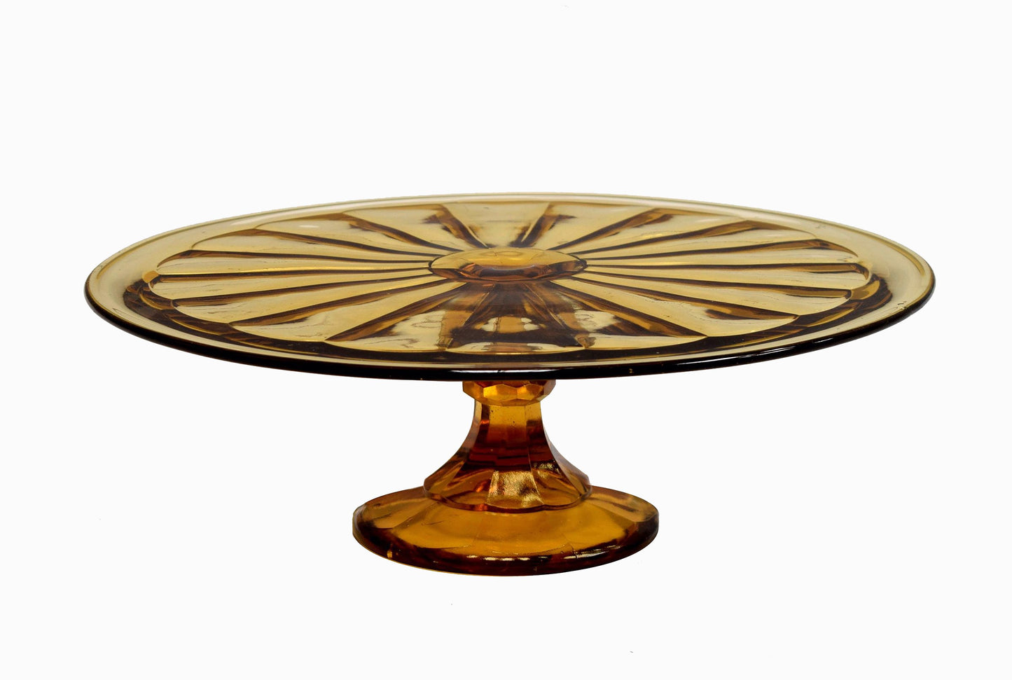 Glass cake stand (amber) large