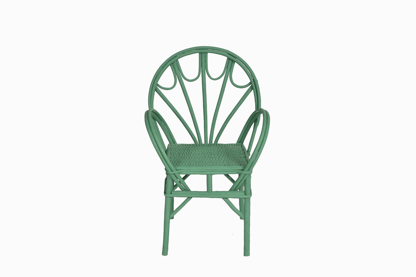 Chaise en bois courbé et rotin Réf A vert
