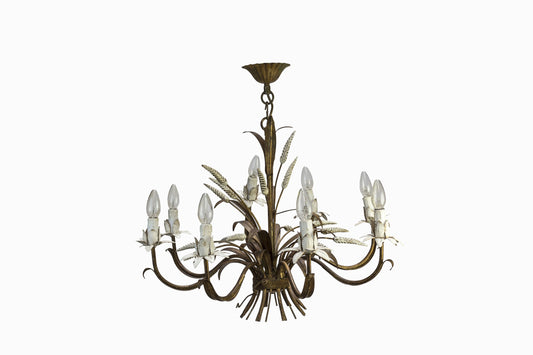 FRENCH METAL CHANDELIER IN A WHEAT SHEAF DESIGN LARGE