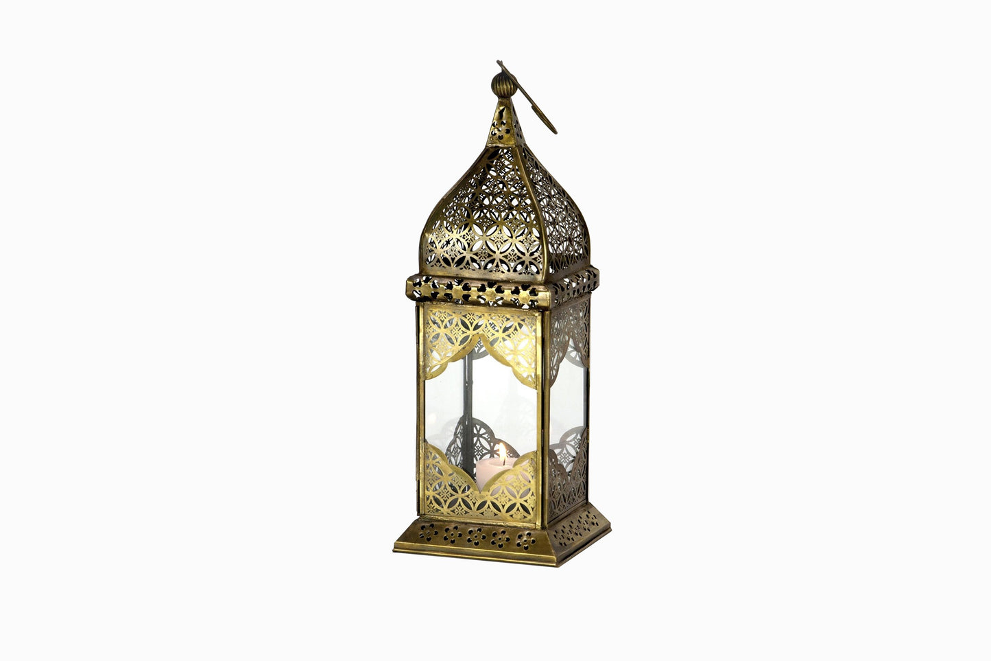 LANTERNE JAIPUR EN LAITON CLAIR