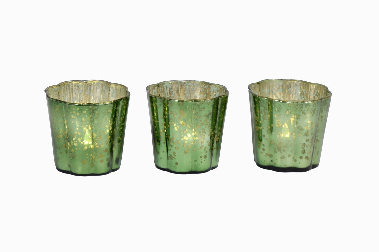 Fluted green votives