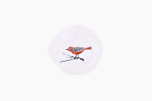 Small porcelain dish with red bird