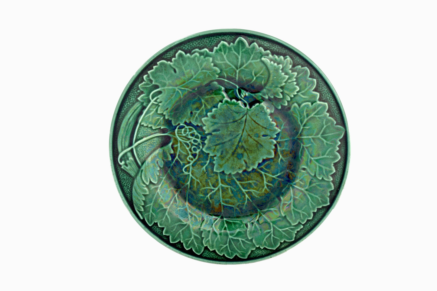 Victorian green leaf plates Group 1