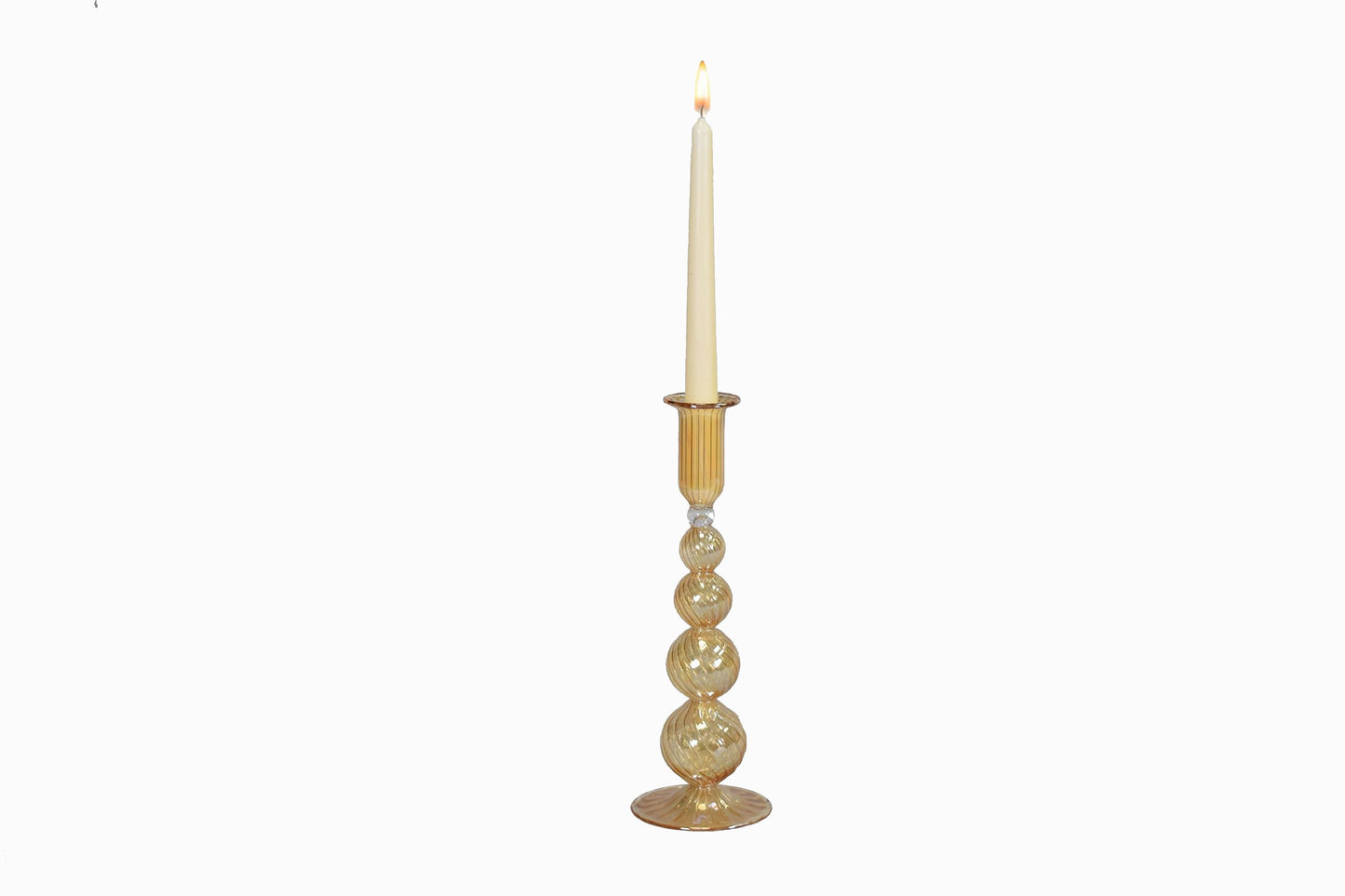 Egyptian glass candlestick amber