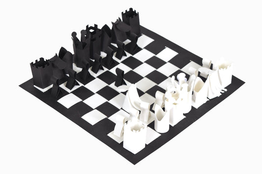 Jeu d'échecs en papier plat