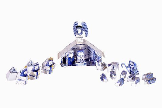 Delft blue Nativity scene