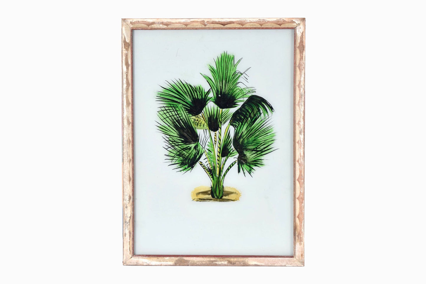 Pintura india sobre vidrio de una palma (grande)
