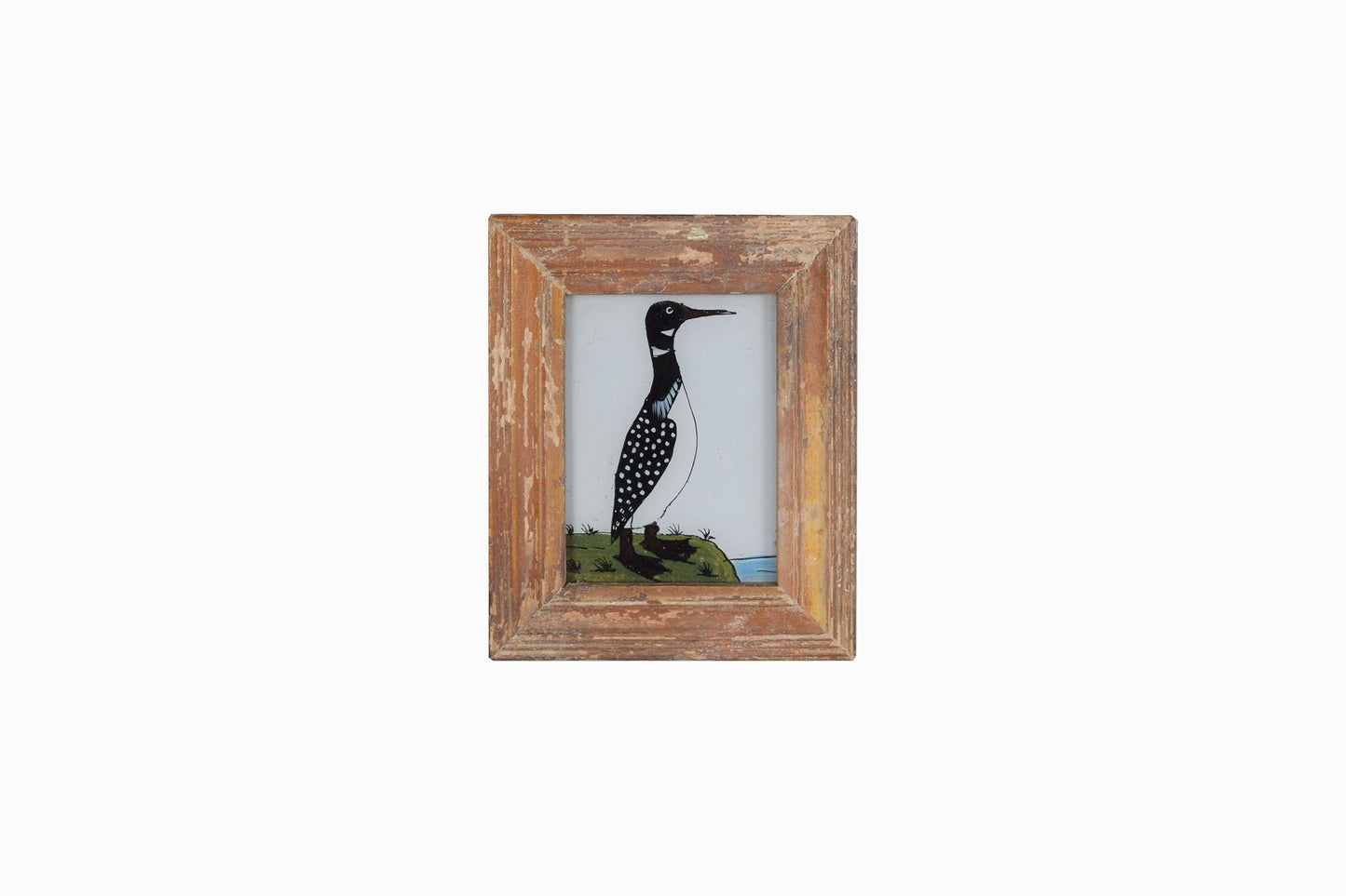 Indian glass painting of a river bird (very small)