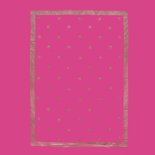 Traditional Raj 2m Wall - Gold Star - Rani Pink